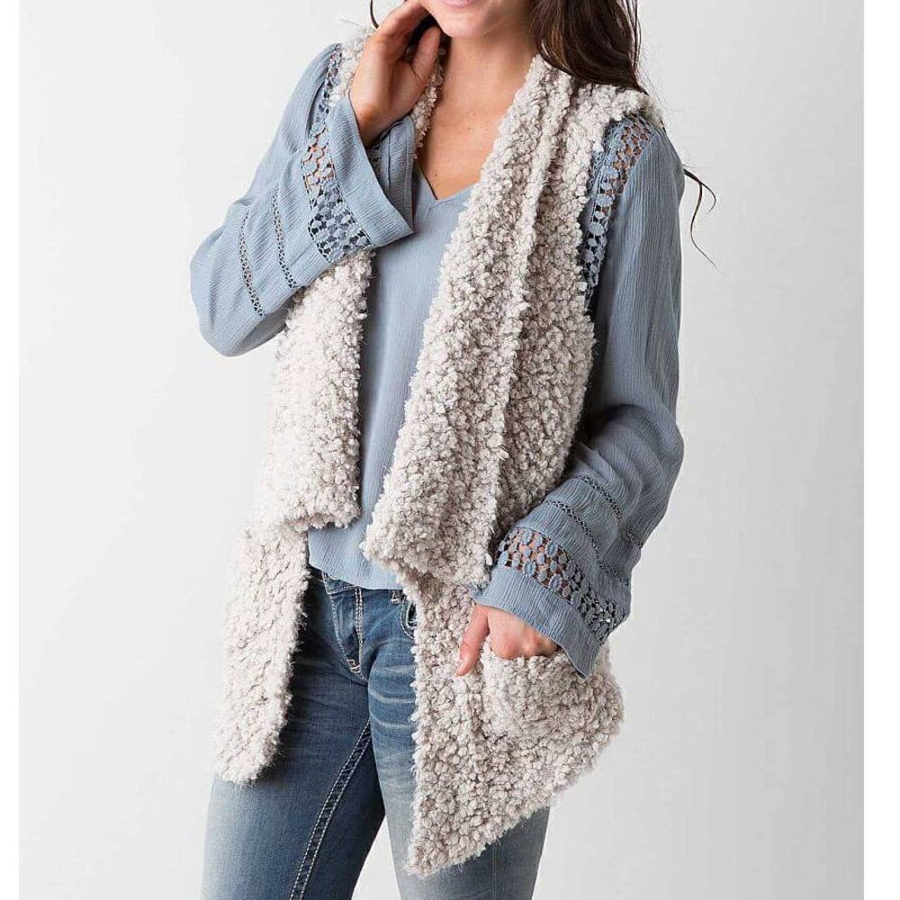 Coffee Shop Teddy Drape Vest Size Small